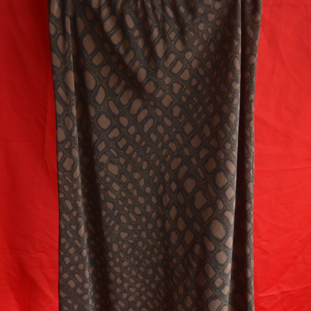 The Limited True Silk Snake Skin Print Midi Skirt